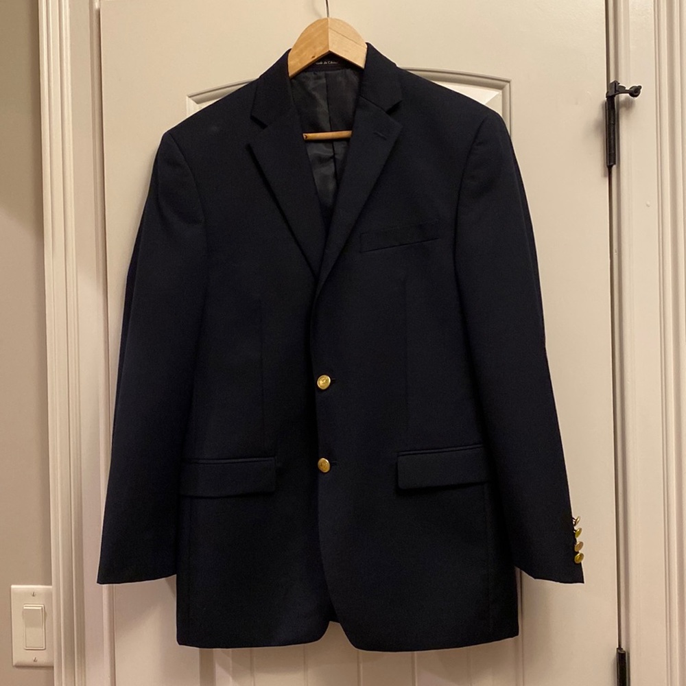 Chaps Navy Sport Coat, Blazer, Size 38R